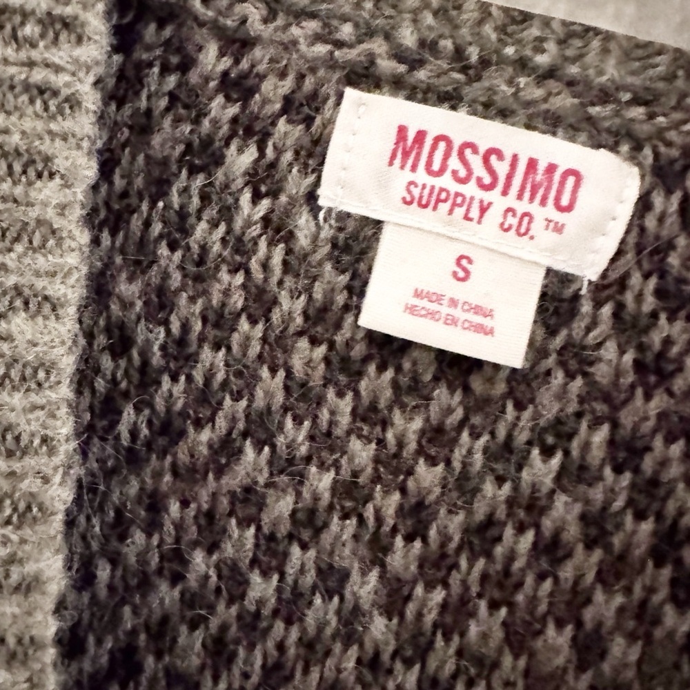 MOSSIMO Supply Co  Cardigan Sweater Long Camouflage Green Brown Size S - Picture 3 of 7